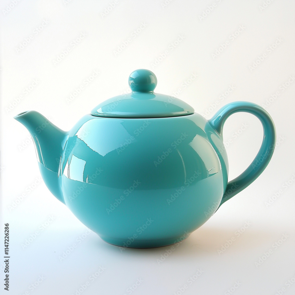Bright Turquoise Ceramic Teapot, Glossy and Smooth, Flawlessly Crafted - Striking Elegance Bright Turquoise Ceramic Teapot, Glossy and Smooth, Flawlessly Crafted - Striking Elegance