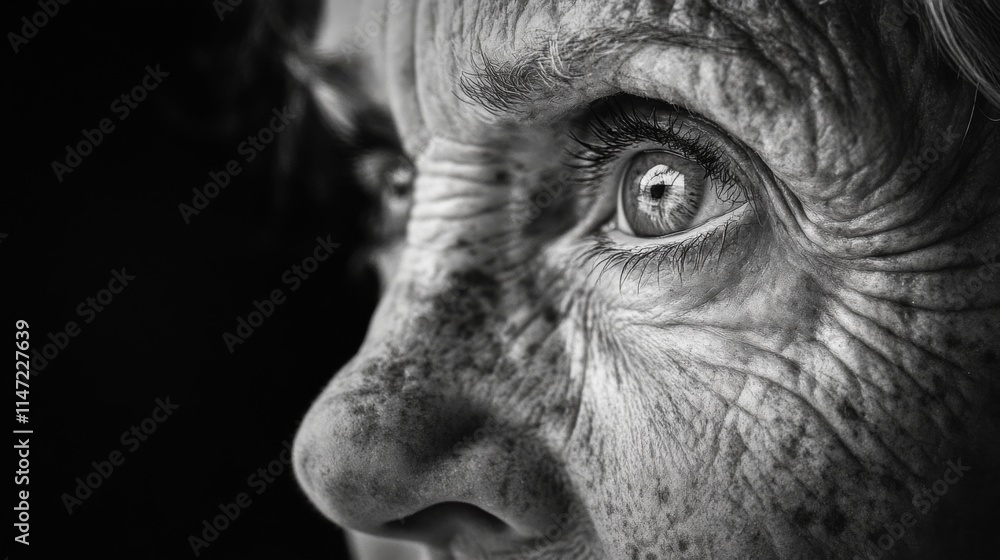 Obraz premium Closeup of detailed wolf face with expressive gaze