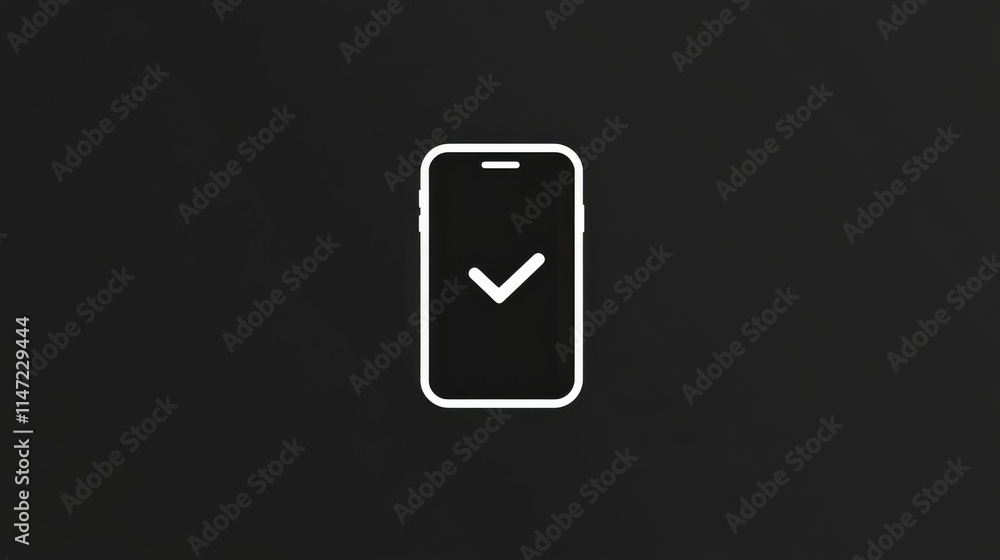 Minimalist black and white smartphone icon with clean lines Minimalist black and white smartphone icon with clean lines