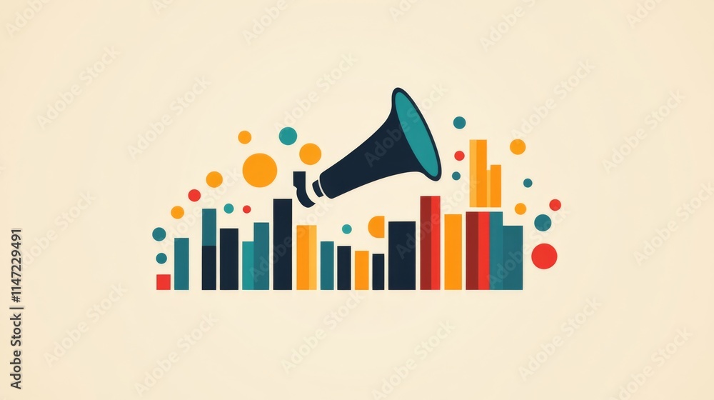 Obraz premium Colorful bar chart on a beige background