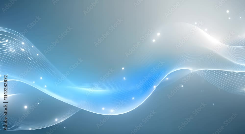 Glowing white digital wave lines on blue backdrop with tiny lights contemporary and dynamic visual 4K Glowing white digital wave lines on blue backdrop with tiny lights contemporary and dynamic visual 4K