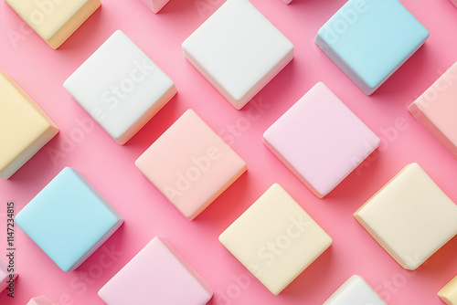 Pastel Pops, A Playful Arrangement of Colorful Cubes, wallpaper.