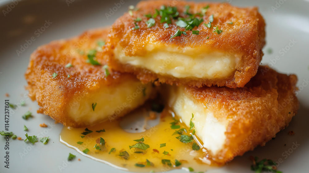 Fried brie is a delicious appetizer made by coating wedges of creamy brie cheese in breadcrumbs and frying them until golden and crispy, often served with fruit preserves or honey for a sweet and savo Fried brie is a delicious appetizer made by coating wedges of creamy brie cheese in breadcrumbs and frying them until golden and crispy, often served with fruit preserves or honey for a sweet and savo