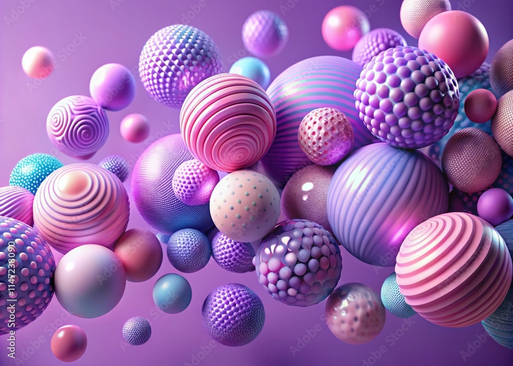 Pastel Geometric Spheres - 3D Abstract Wallpaper Pastel Geometric Spheres - 3D Abstract Wallpaper