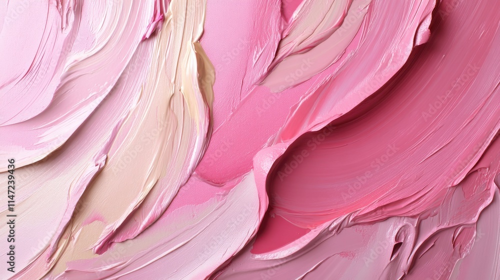 Obraz premium After mixing the red and pink paint, brush it on the wall