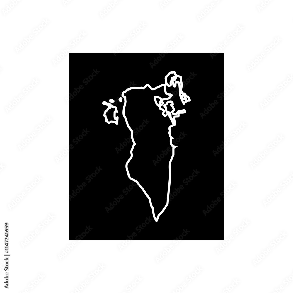 Bahrain country map icon vectors illustration symbol design Bahrain country map icon vectors illustration symbol design