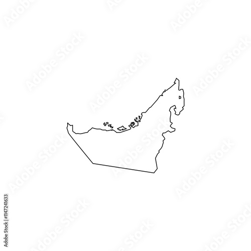 united arab emirates country map icon vectors illustration symbol design