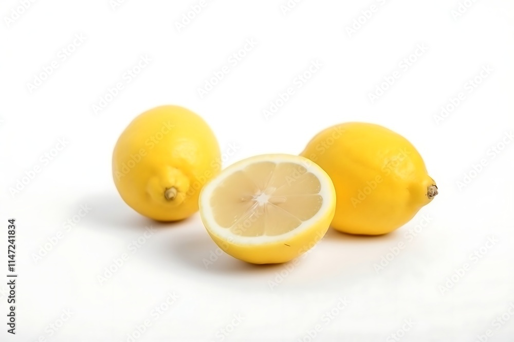 Lemons on white background, Fresh Lemons Lemons on white background, Fresh Lemons