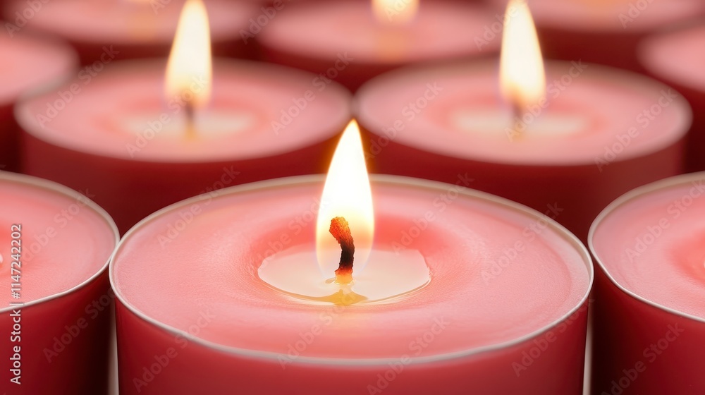 A close-up of lit red candles, creating a warm and inviting atmosphere with soft flickering flames. A close-up of lit red candles, creating a warm and inviting atmosphere with soft flickering flames.