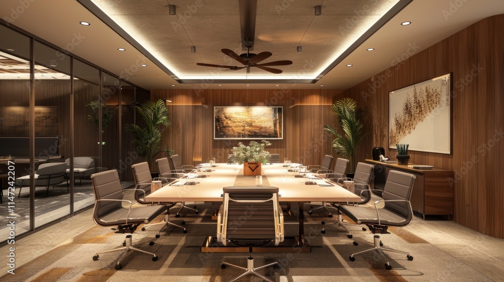 Modern meeting executive room, AI generated image Modern meeting executive room, AI generated image