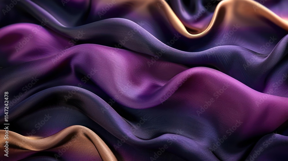 Fototapeta premium A high resolution image of beautifully textured fabric with shades of purple and brown.