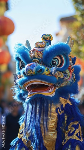 Blue Dragon Festivity joy: delighted participants, Zhonghe Gala customs, ancient heritage, colorful occasion, traditional pride, historic celebrations, spirited community, emblematic practices. photo