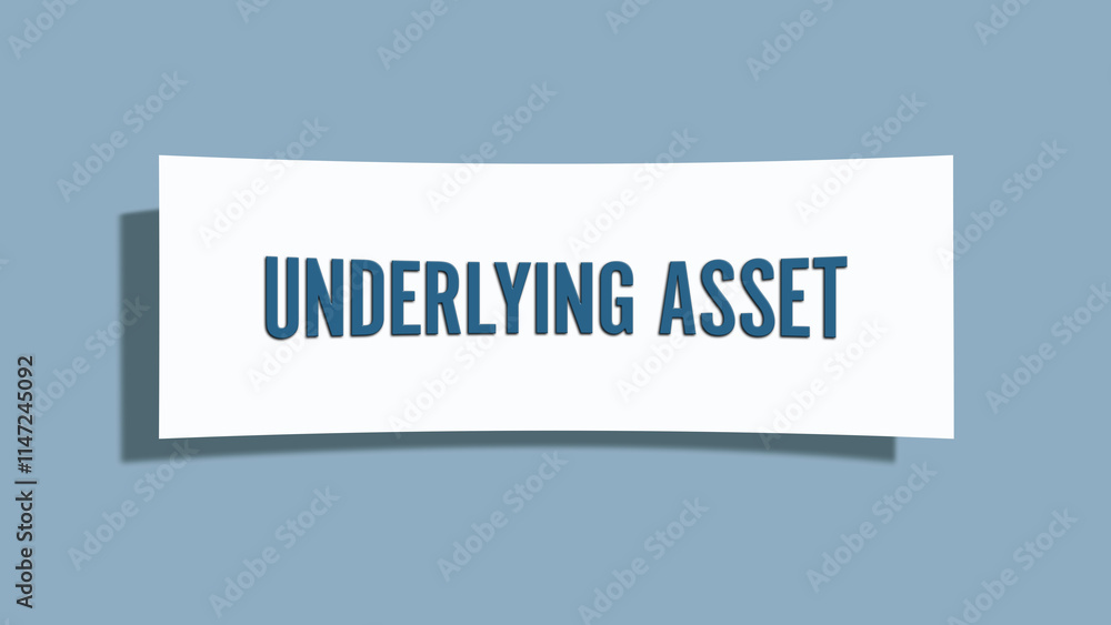 Underlying Asset. A card isolated on blue background. Underlying Asset. A card isolated on blue background.