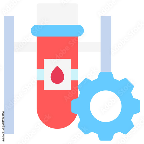 Blood Test flat color icon, use for UI, UX, app and web development, digital or print. for industry, hospital management, health theme.