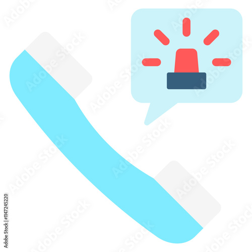 Emergency Call flat color icon, use for UI, UX, app and web development, digital or print. for industry, hospital management, health theme.