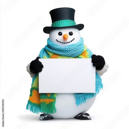 Snowman with blank sign