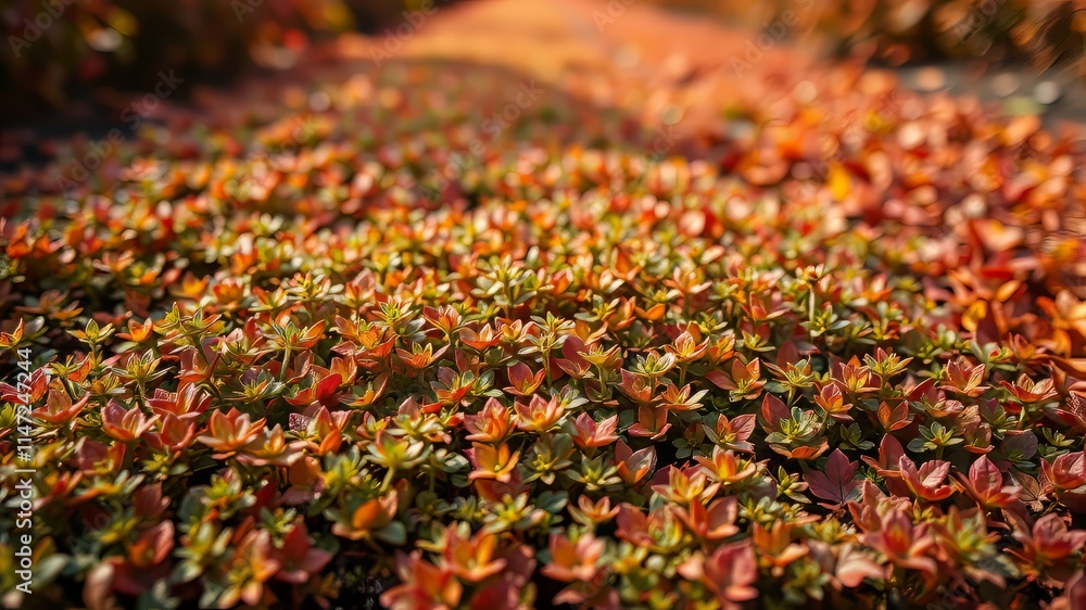 Autumn Garden Thyme Maple Foliage AI Photo, Fall Thyme in Maple Leaves Autumn Garden Thyme Maple Foliage AI Photo, Fall Thyme in Maple Leaves