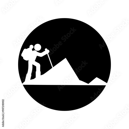 mountain climber icon, vectors illustration