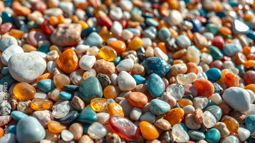 Colorful Pebble Beach Background, Abstract Sea Stone Pattern, High Resolution Colorful Pebble Beach Background, Abstract Sea Stone Pattern, High Resolution