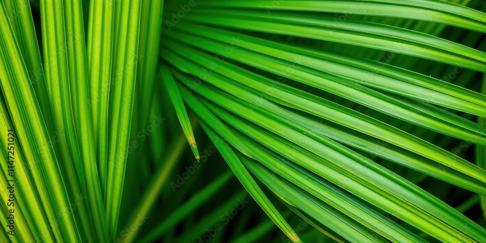 Close up of a natural tropical green palm leaf texture, detail, close-up, tropical Close up of a natural tropical green palm leaf texture, detail, close-up, tropical