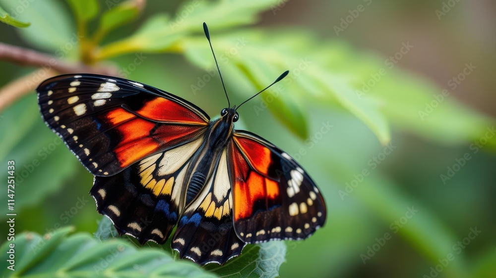 Vibrant macro shot of a butterfly in its natural habitat, showcasing intricate patterns and colors, environment, details, wildlife Vibrant macro shot of a butterfly in its natural habitat, showcasing intricate patterns and colors, environment, details, wildlife