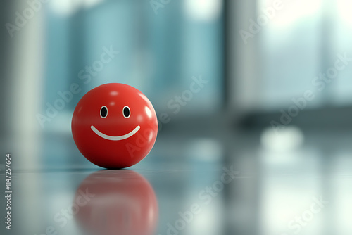 Radiant Red Smiley: A Symbol of Joyful Emotions photo