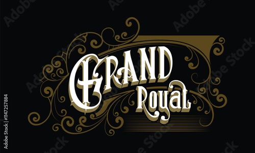 GRAND ROYAL lettering custom style design