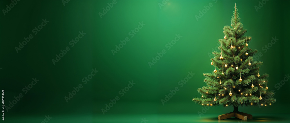 Christmas Tree on a Green Background Illustration Christmas Tree on a Green Background Illustration