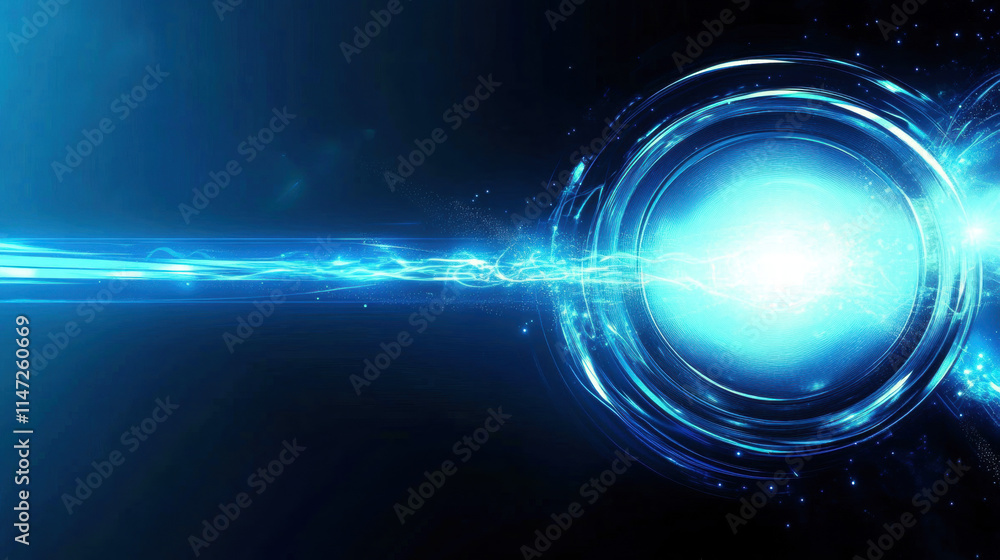 Abstract blue background with glowing light effects and blurred circular shapes, creating an atmosphere of futuristic technology or digital innovation Abstract blue background with glowing light effects and blurred circular shapes, creating an atmosphere of futuristic technology or digital innovation