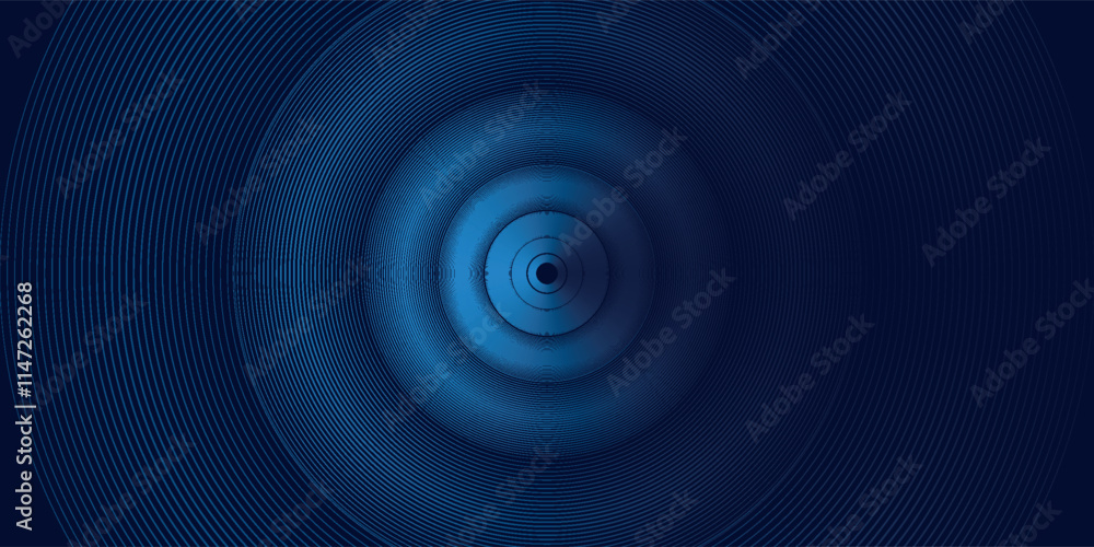 Abstract blue geometric lines glowing on dark blue background. Modern shiny blue circle lines pattern. Abstract blue geometric lines glowing on dark blue background. Modern shiny blue circle lines pattern.