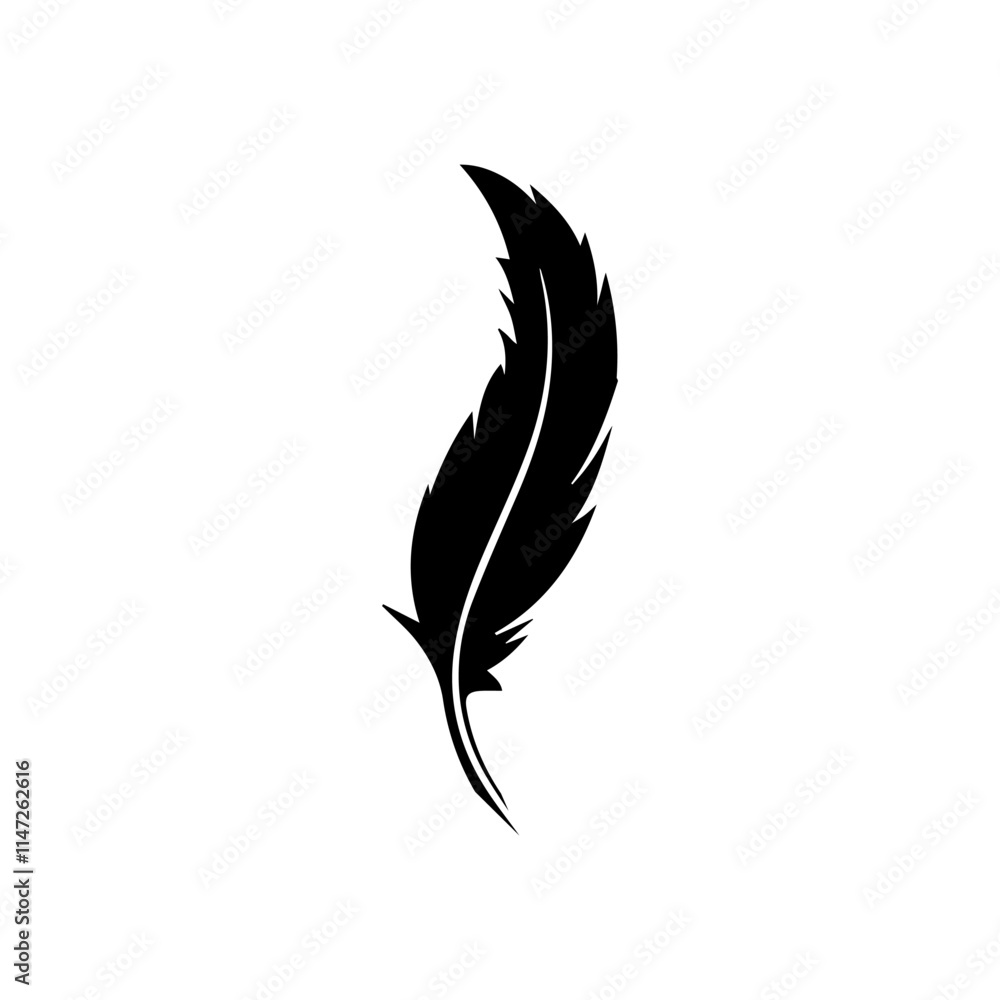 feather icon, vectors illustration in black and white feather icon, vectors illustration in black and white