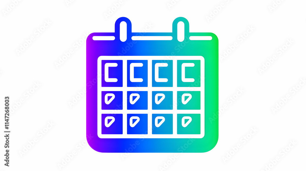 A colorful calendar icon with a grid layout, representing scheduling or planning. A colorful calendar icon with a grid layout, representing scheduling or planning.