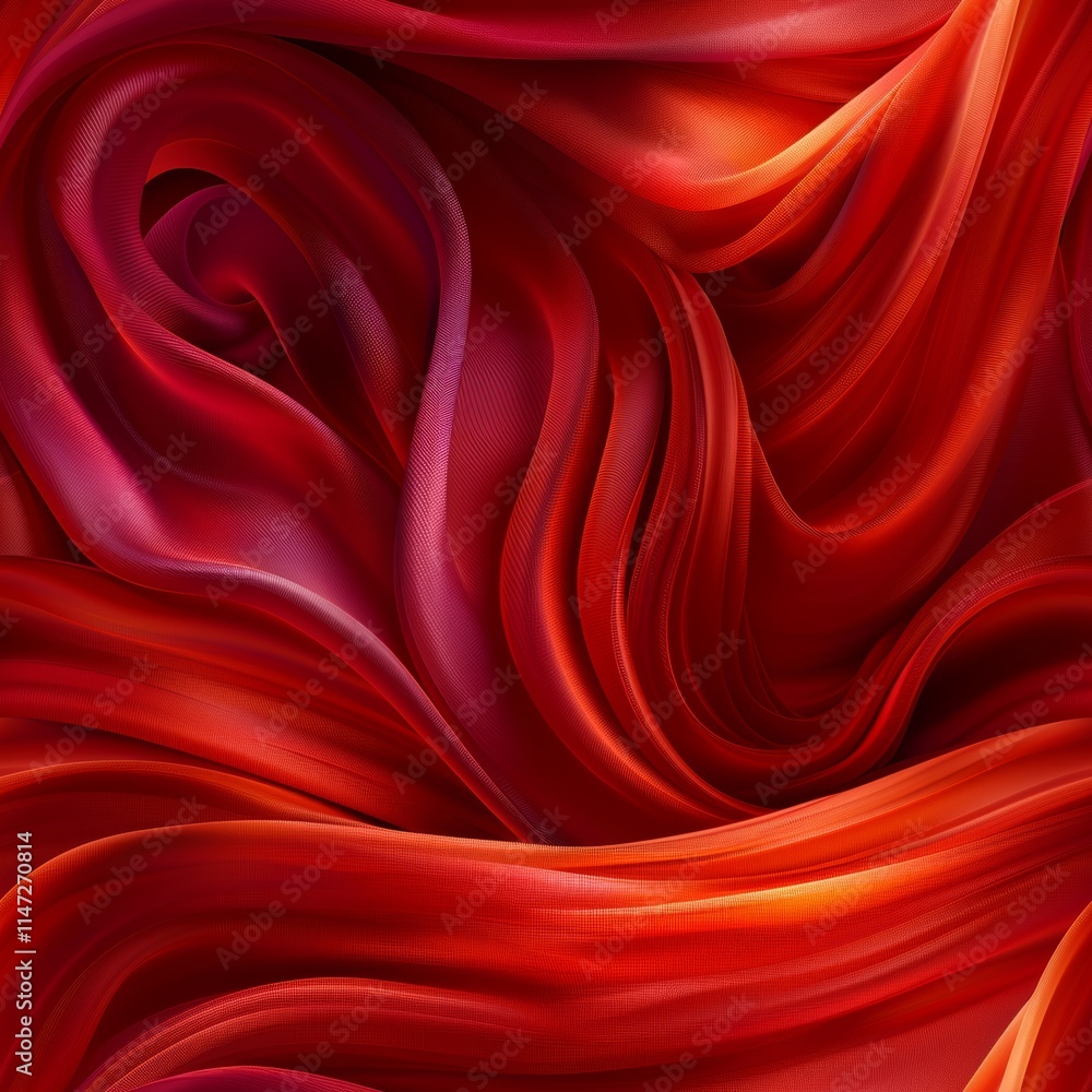 Obraz premium Vibrant abstract swirling fabric design for backgrounds, presentations, and digital art projects