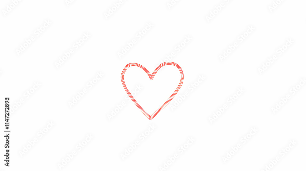 A simple, hand-drawn pink heart symbol on a white background, conveying love and affection. A simple, hand-drawn pink heart symbol on a white background, conveying love and affection.