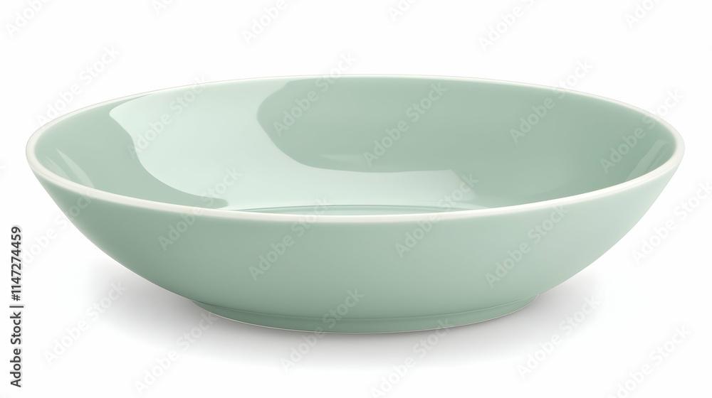 A smooth, mint-green ceramic bowl designed for serving food or holding items. A smooth, mint-green ceramic bowl designed for serving food or holding items.