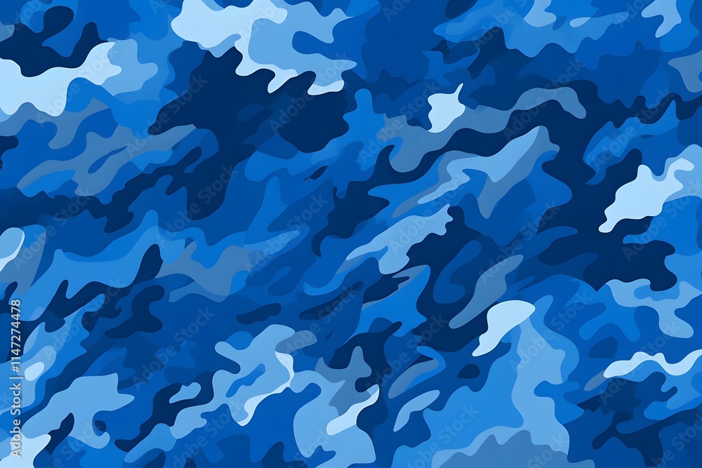 Blue Camouflage Pattern Texture Blue Camouflage Pattern Texture