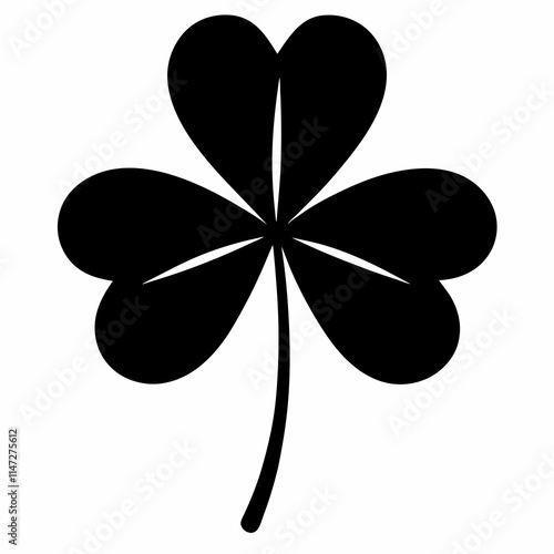 silhouette of shamrock, Black silhouette of shamrock plant, Vector illustration design.