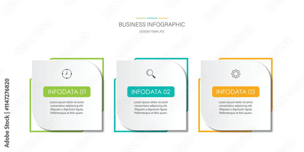 three Step Infographic element design Vector template for presentation. three Step Infographic element design Vector template for presentation.