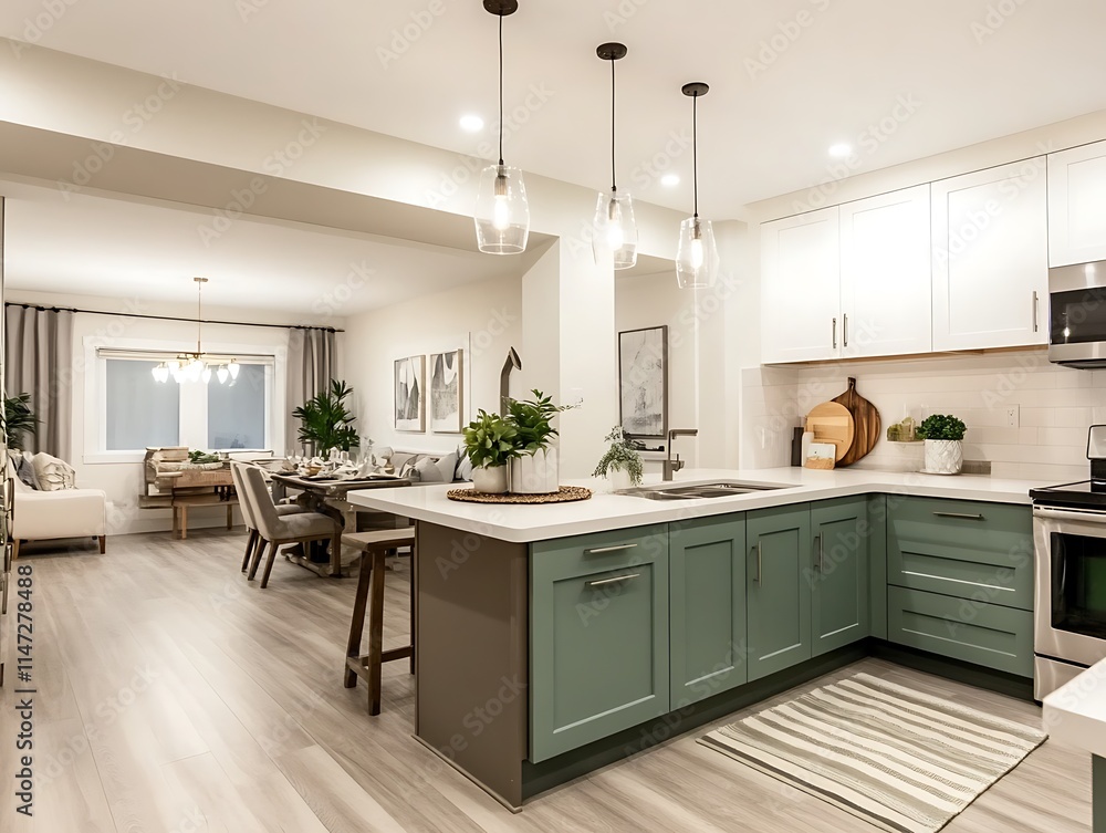 Modern Kitchen Design with Open Concept Dining Area Modern Kitchen Design with Open Concept Dining Area