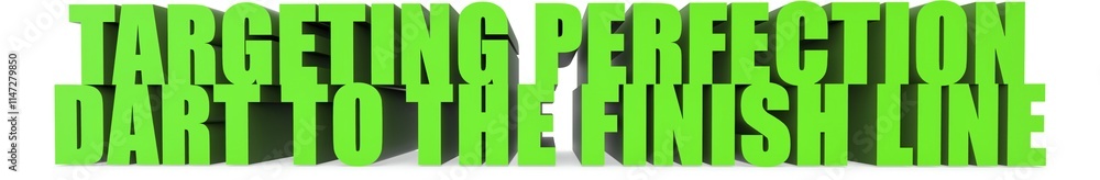 Obraz premium Targeting Perfection Dart to the Finish Line, 3d text