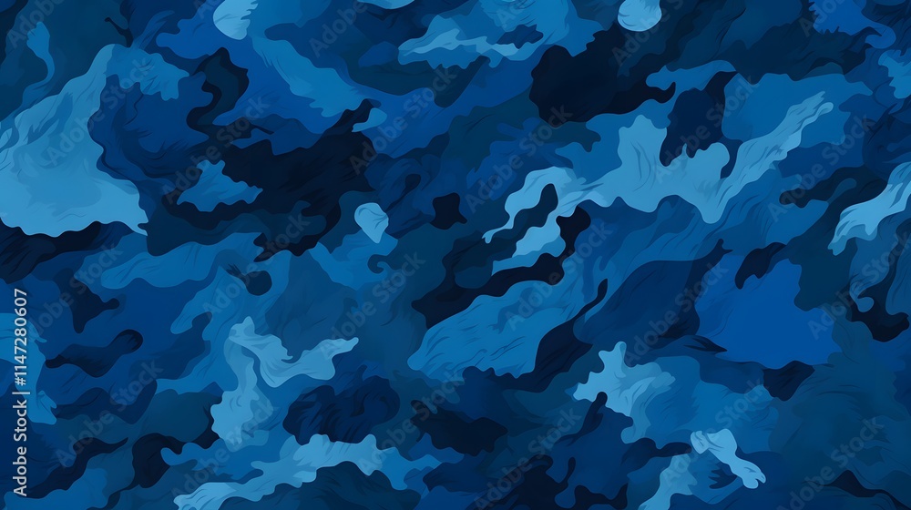 Abstract Blue Camouflage Pattern Abstract Blue Camouflage Pattern