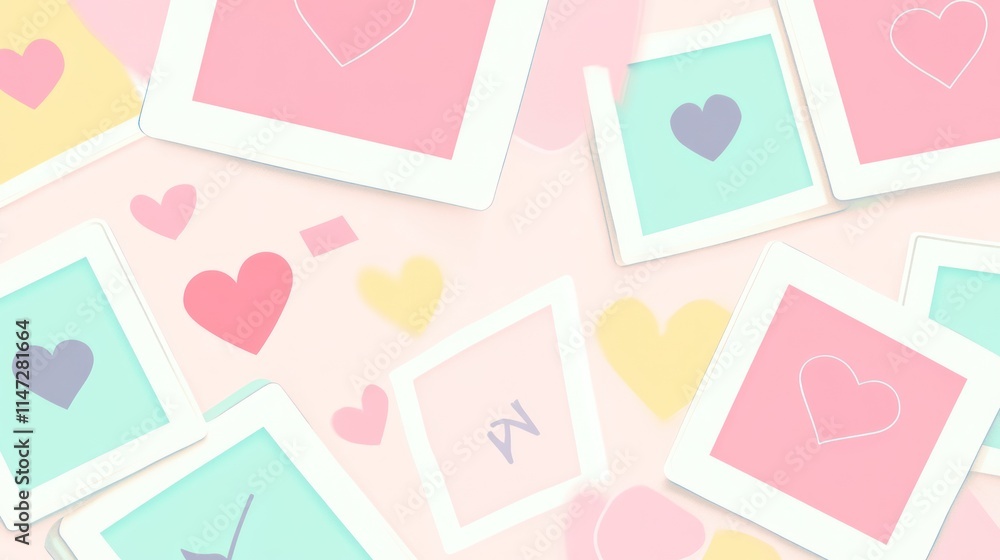 Pastel Hearts Frames Background Design Abstract Pastel Hearts Frames Background Design Abstract