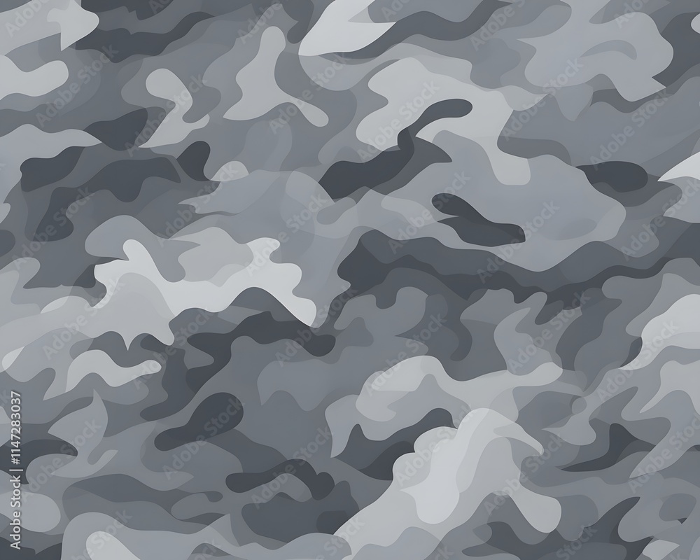 Seamless Grayscale Camouflage Pattern Seamless Grayscale Camouflage Pattern