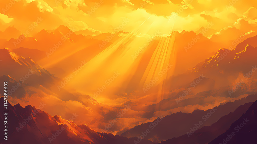 golden light rays mountains golden light rays mountains