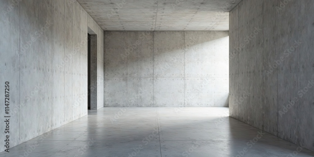 Empty Modern Concrete Room with Subtle Lighting and Minimalist Design Empty Modern Concrete Room with Subtle Lighting and Minimalist Design