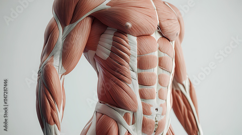 The rectus and transverse abdominis and the oblique muscles are engaged during exhalation. Oblique. Illustration photo