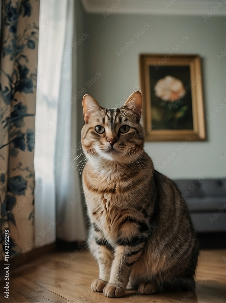 Obraz premium a cat in the room, Facing forward