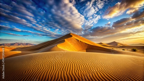 A breathtaking view of a majestic sand dune in the vast desert landscape, desert, sand dune, arid, barren, remote, wilderness, scenic