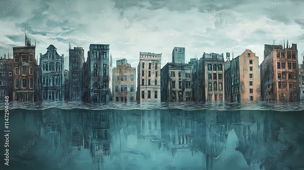 Obraz premium remnants submerged cities