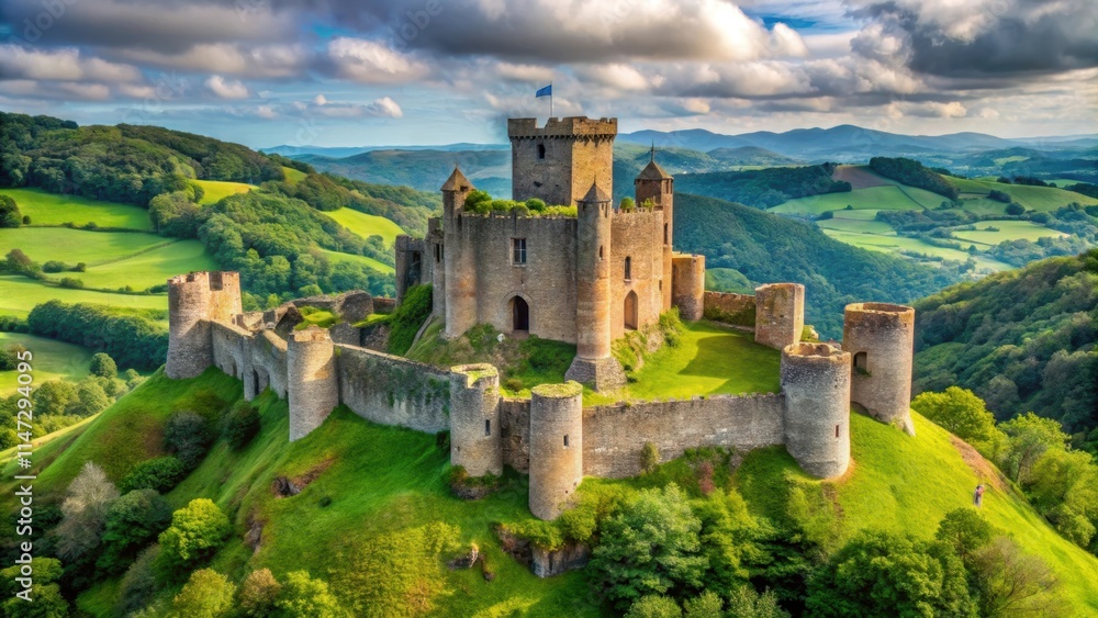 Ancient castle ruins in Maul?on-Licharre, French Basque Country, castle, ruins, medieval, historic, architecture Ancient castle ruins in Maul?on-Licharre, French Basque Country, castle, ruins, medieval, historic, architecture
